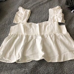 Ruffled white tank